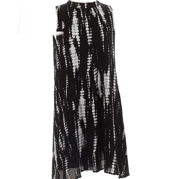 Francescas Miami black and white lightning tie dye shift dress size small - Picture 1 of 6